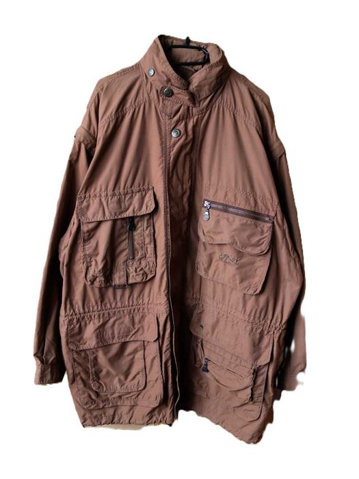 Męska kurtka/kamizelka 2w1 Camel Collection vintage safari myśliwska brązowa XXL