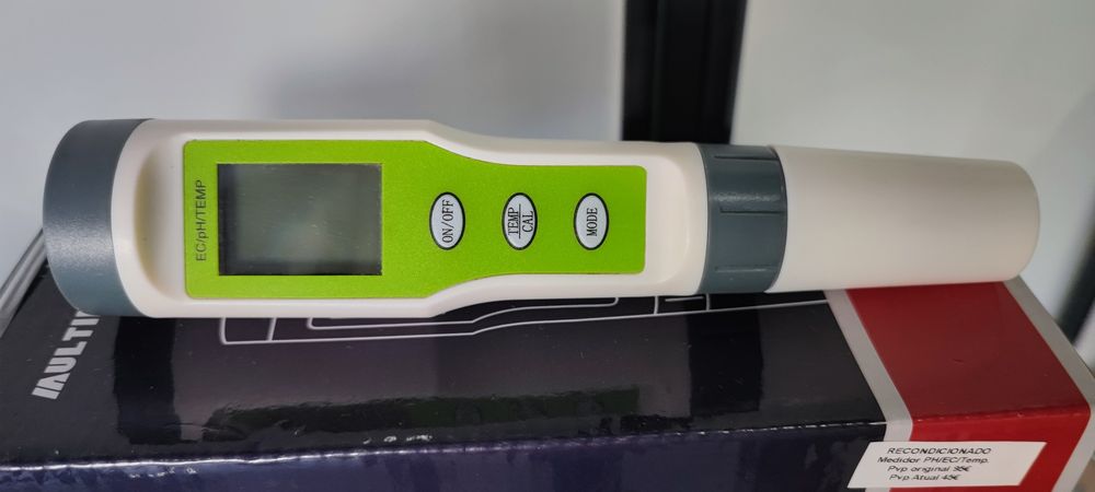 Medidor pH, EC e Temperatura com sonda nova