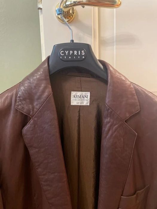 Blazer de Pele Armani Collezioni L Vintage
