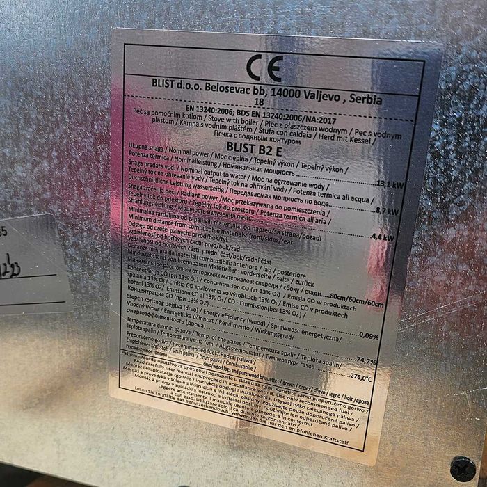 Piec kominek koza z płaszczem wodnym BLIST B2E HIT - NOWE