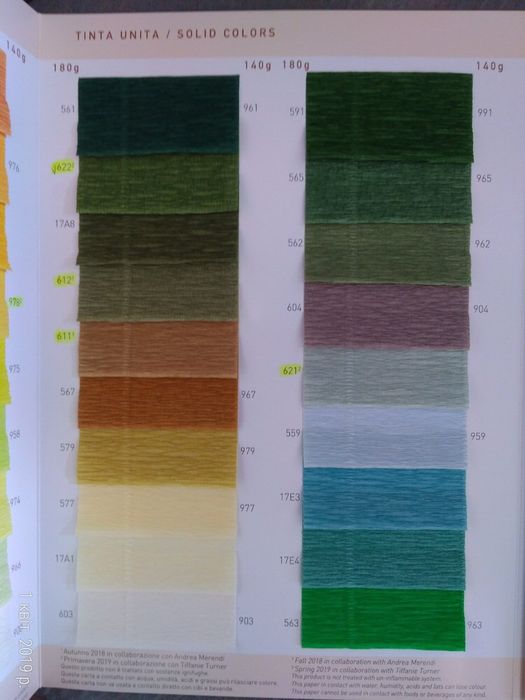 Гофрований папір (креп, жатка) Cartotecnica Rossi, Італія