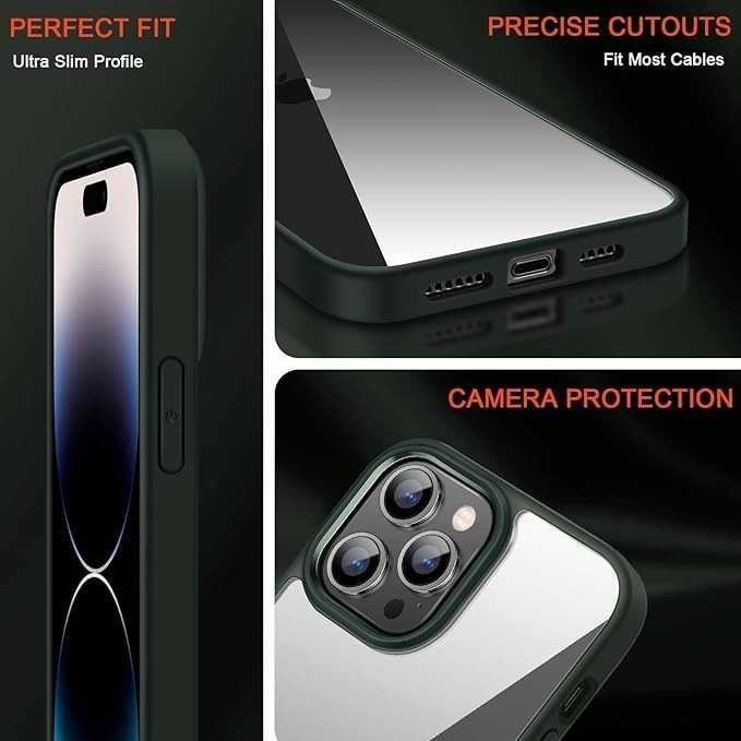 Etui TENDLIN do iPhone 14, antyżółknięcie, przezroczyste, zielone