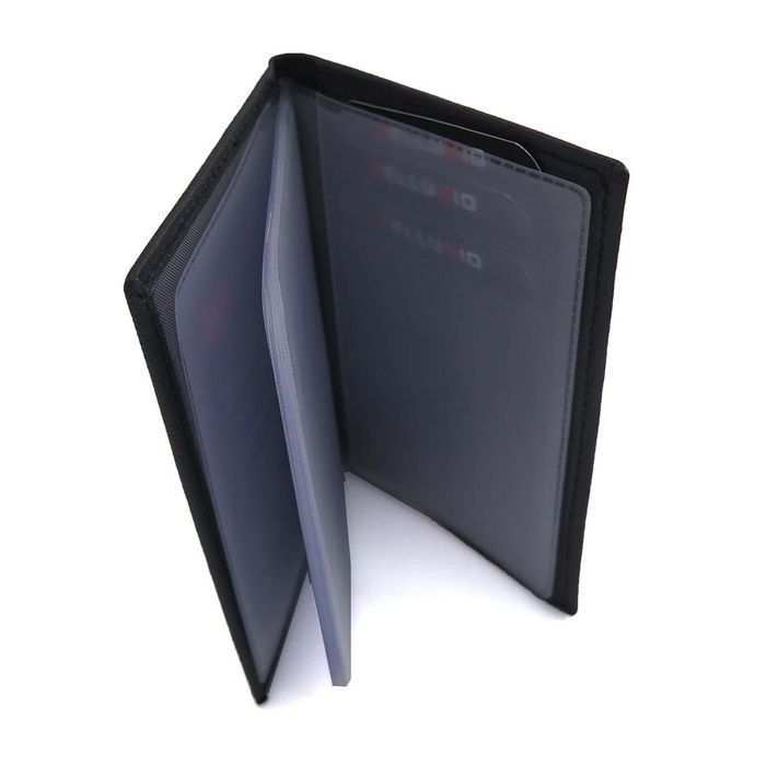 Skórzane etui z systemem ochronnym RFID granatowe karty wizytówki nowe