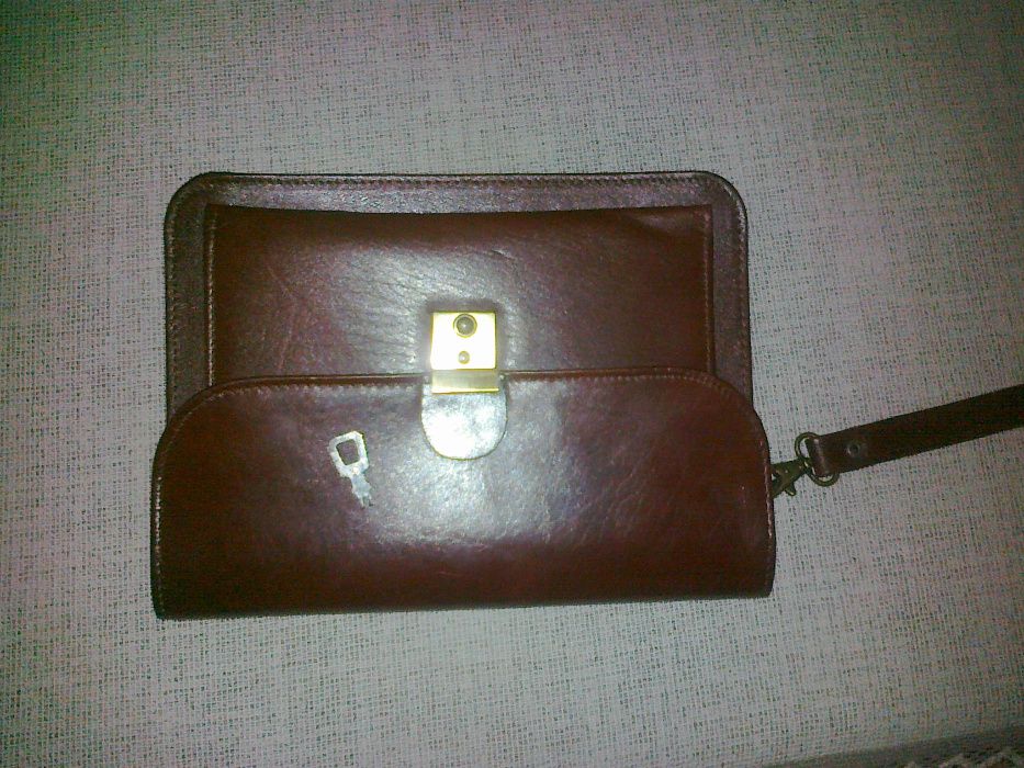 saszetka skórzana na kluczyk PRL