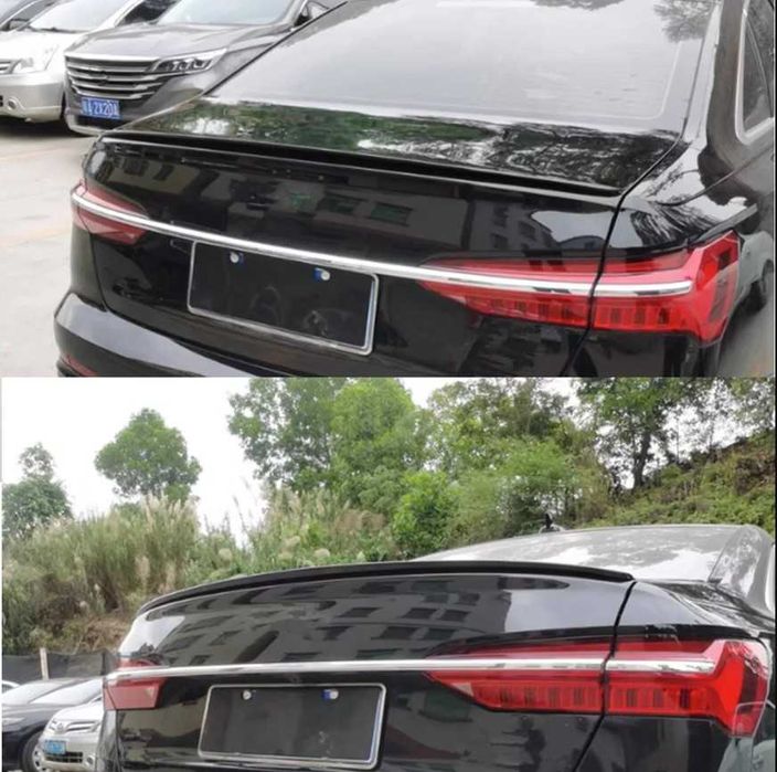 Спойлер чорний глянець Audi A6 C8 S стиль 2018-2024/ ABS-пластик