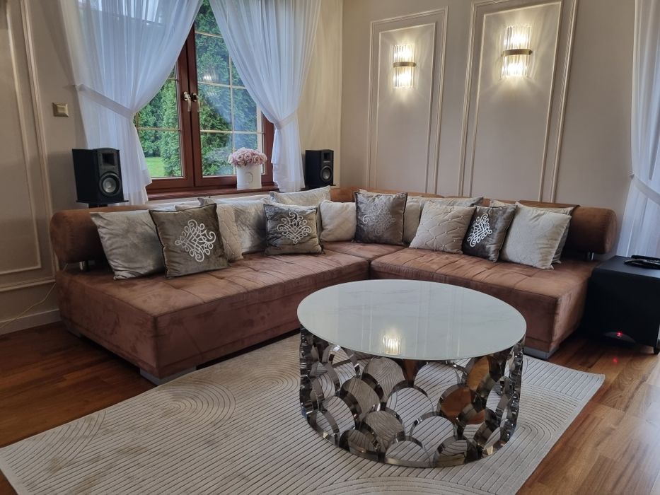 Srebrny stolik 100cm średnicy