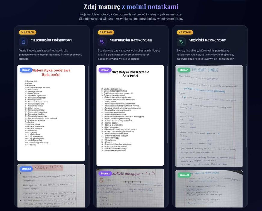 Notatki Maturalne Matematyka + Angielski
