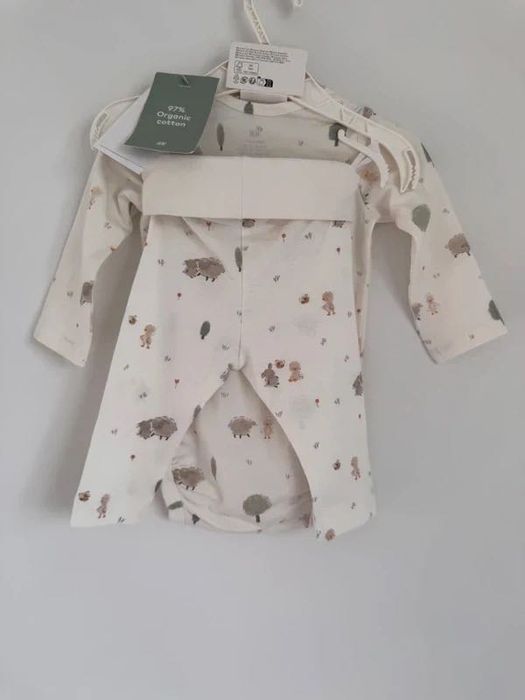 H&M Nowy zestaw body + spodenki, bawełna organiczna r. 62 / 2-4