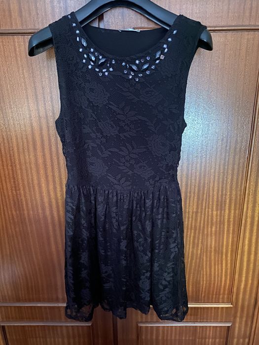 Vestido Preto Cerimónia com Lantejoulas