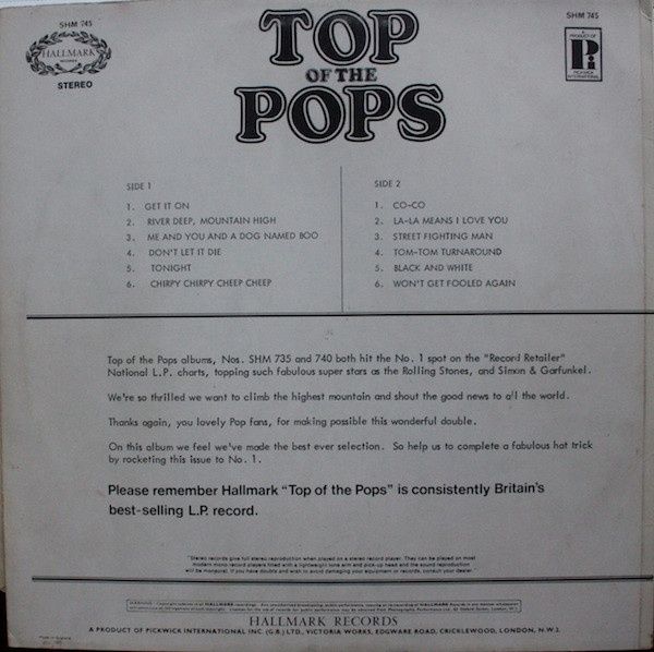 Discos de vinil - Top Of The Pops Volume 18, lançada em Julho de 1971