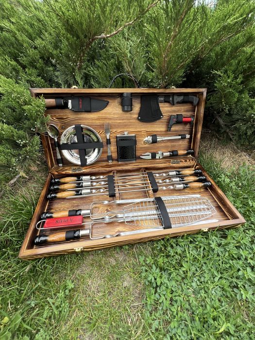 Набір Шампурів у дерев‘яному кейсі Max Lux