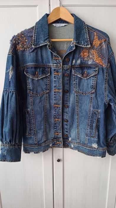 Zara katana kurtka jeansowa oversize S