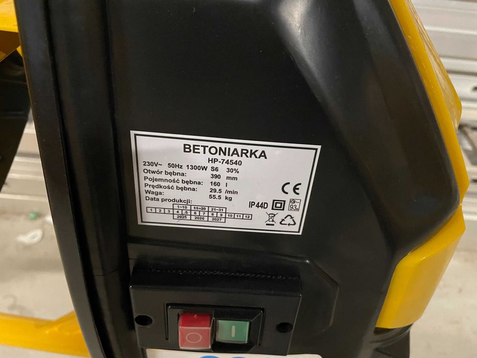 Betoniarka wolnospadowa mieszalnik HIGHER PROFESSIONAL 160L 230V 1300W