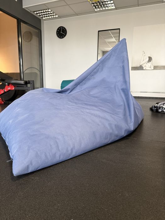 Puff duzy wyoelnienie kulkowe kolor granat