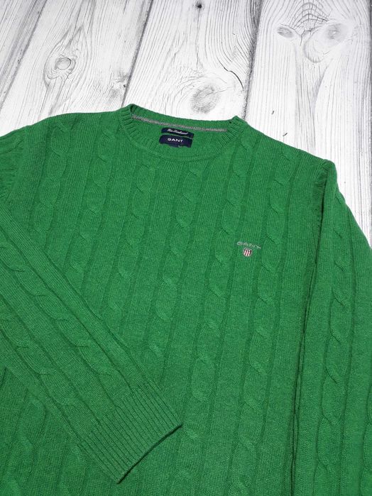 Шерстяний светр GANT кофта cable knit розмір L-XL