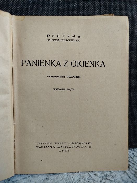 Książka Panienka z okienka r.1946