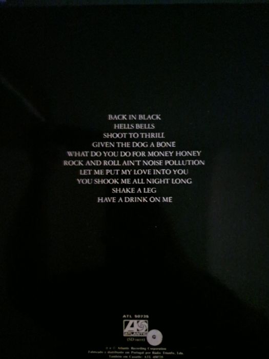 Vinyl  Back In Black AC/DC