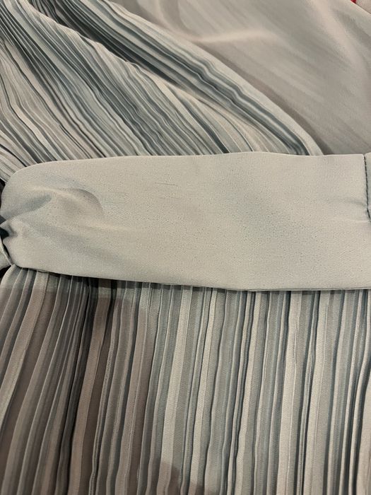 Macacão plissado azul turquesa/verde menta