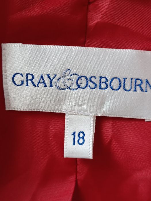 Piękny wełniany żakiet retro chic Xl/XXL czerwony Gray&Osbourn