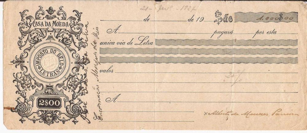 Letras Bancárias Antigas