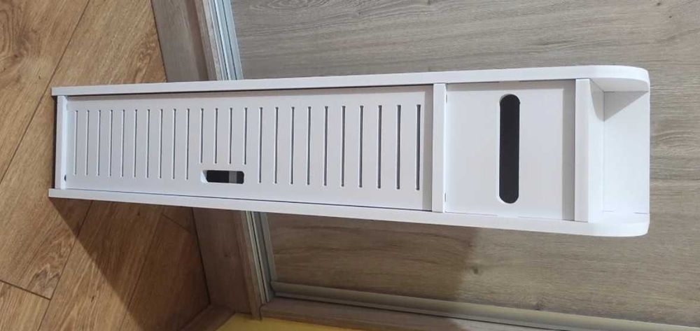 Szafka Regał Póła Łazienkowa Stojąca Ażurowa Półka na Papier Biały