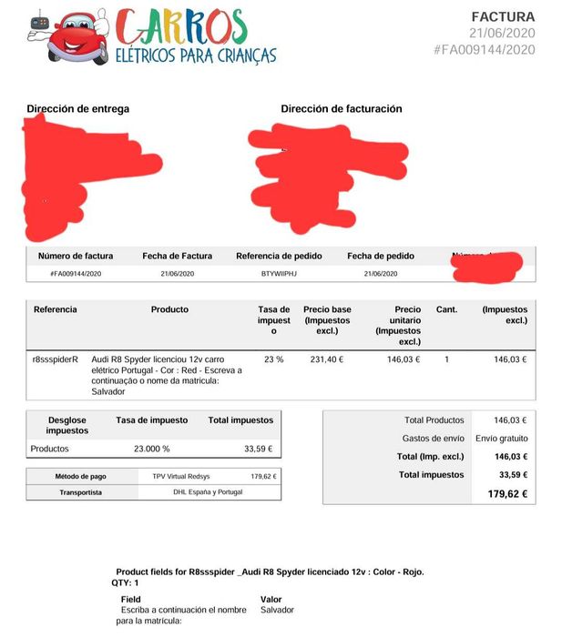 Carro Audi R8 Spyder 12v Criança