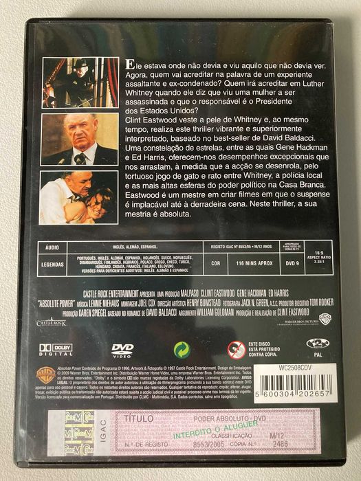 [DVD] Poder Absoluto (Absolute Power)