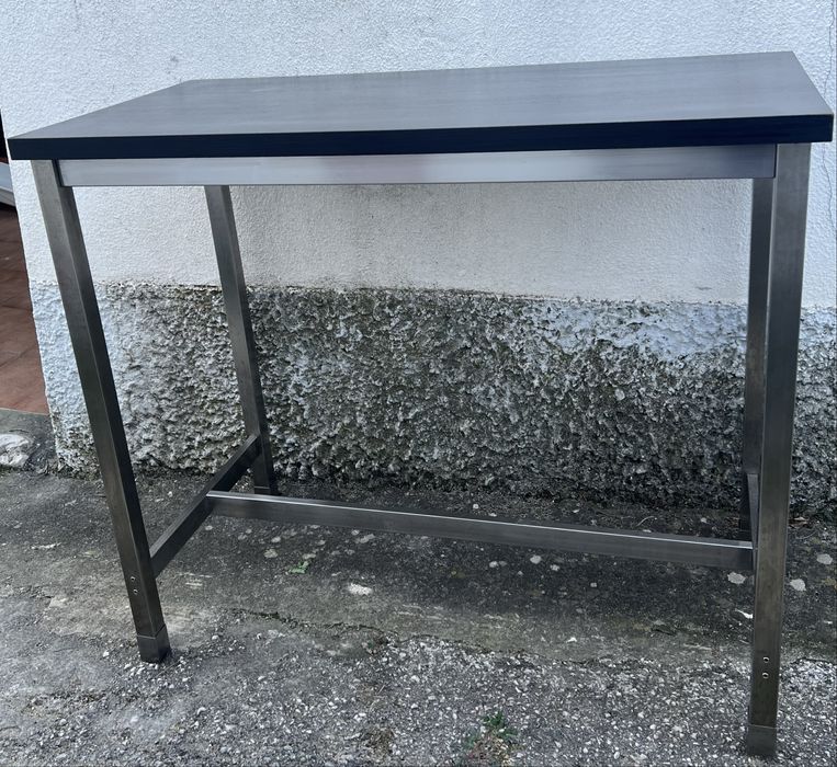 Mesa Alta / Bar IKEA UTBY – Aço Inoxidável/Madeira
