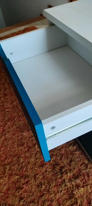 Módulo de gavetas secretaria (3 gavetas) azul ebranco