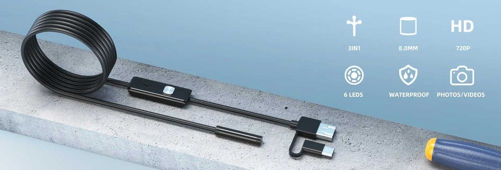 Водонепроникний гнучкий і м'який USB ендоскоп із підсвіткою 1.5 м