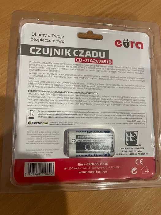 Eura Czujnik czadu bateryjny CD-71A2v755