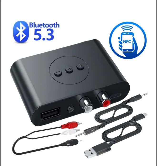 Бездротовий аудіоприймач, ресивер Bluetooth BLS-B21з NFC, USB, AUX/RCA приймач бездротовий