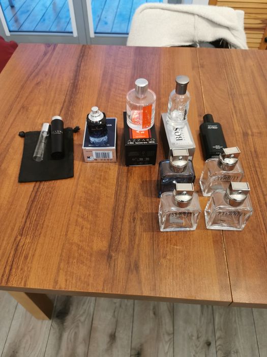 Butelki opakowania po perfumach męskich, wszystko Orginał. Komplet.