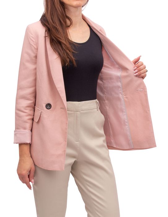 Marynarka Damska Żakiet Damski Lniany Elegancki 42