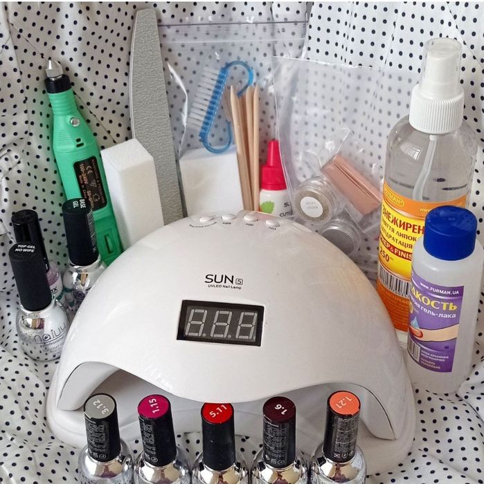 ХІТ Набір для покриття гель-лаком шеллак для манікюра стартовий набір