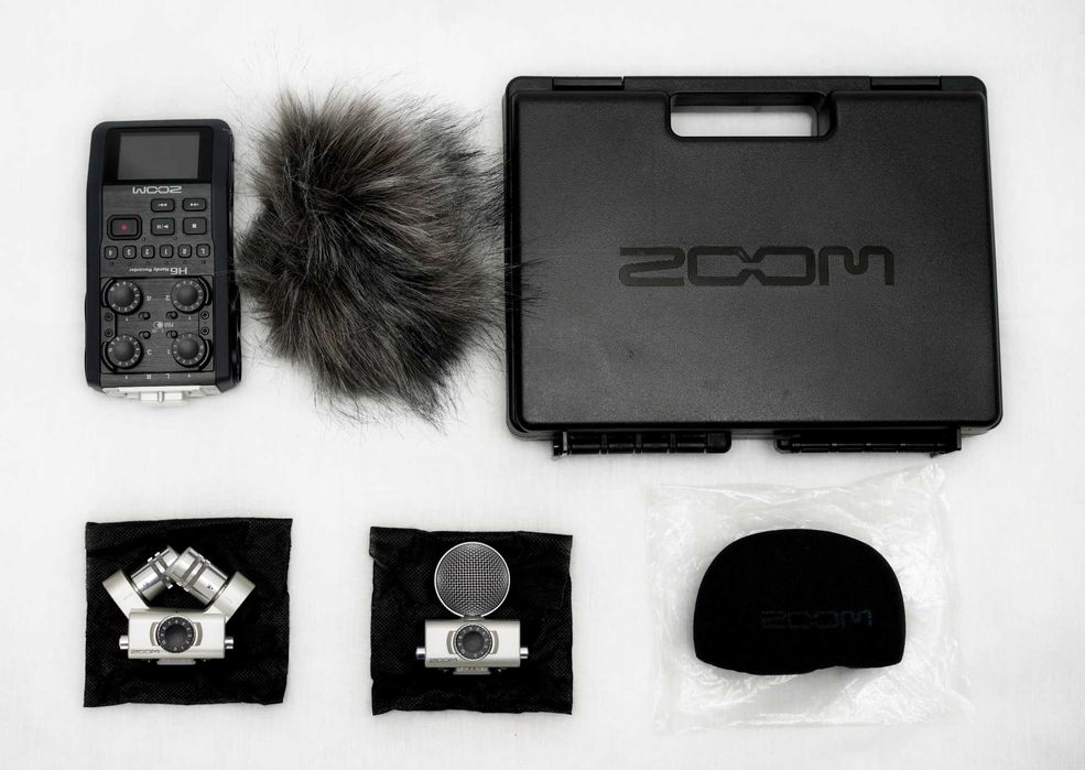 Zoom H6 (2 mikrofony + walizka + akcesoria + deadcat) Stan Idealny