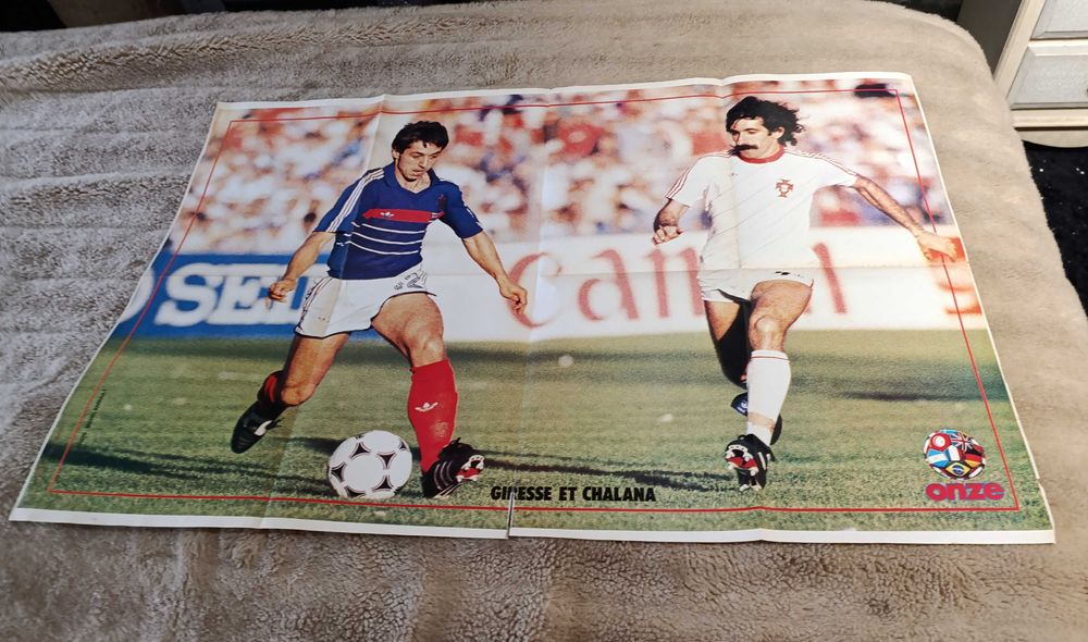 Poster Duplo Gigante de Chalana, Giresse e Platini - Medida: 82x56 cm