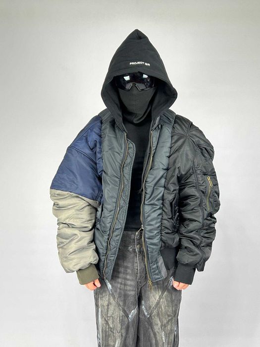 Project GR бомбер черный куртка різнокольорова зіпка курточка S M L