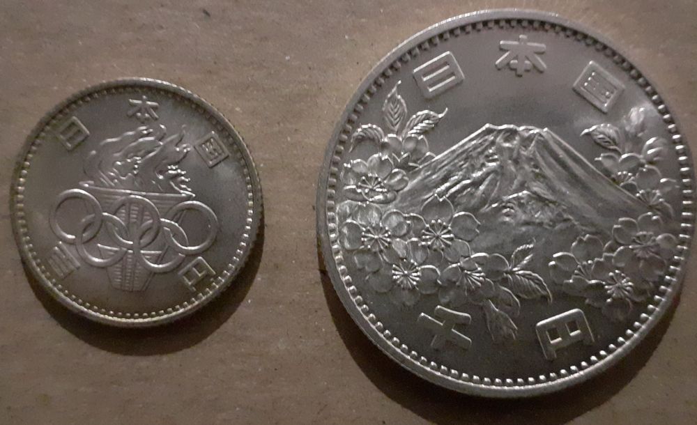 Conjunto 100 & 1000 Yenes JO Tóquio 1964 Prata Investimento