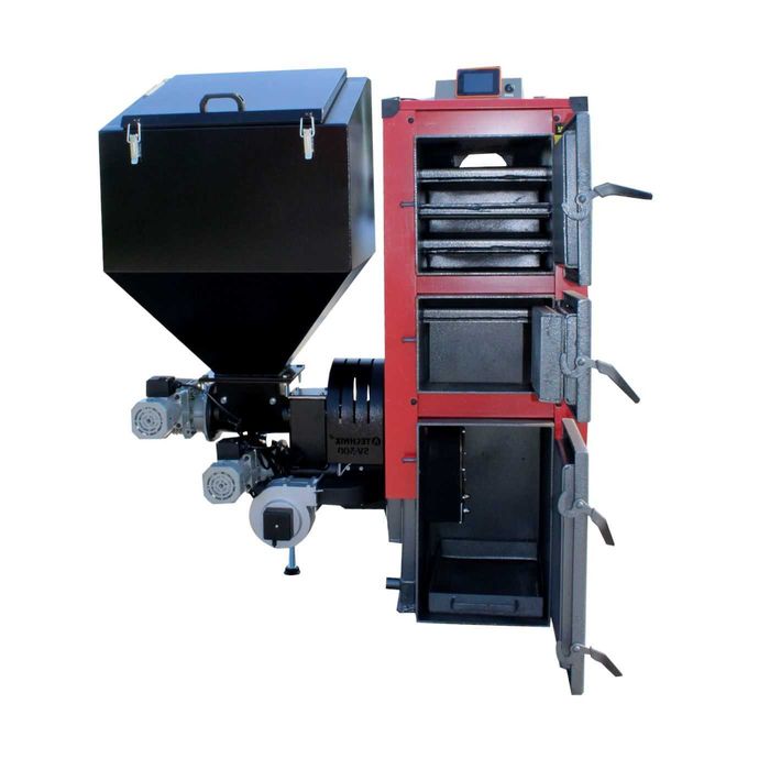 KOCIOŁ z podajnikiem na PELLET 15 kW. Piece klasy 5 Ecodesign Pelet