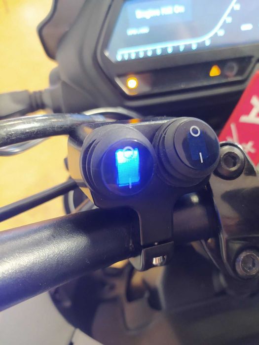 Мото кнопка на руль с влагозащитой и подсветкой VGEBY Dual Black 12В