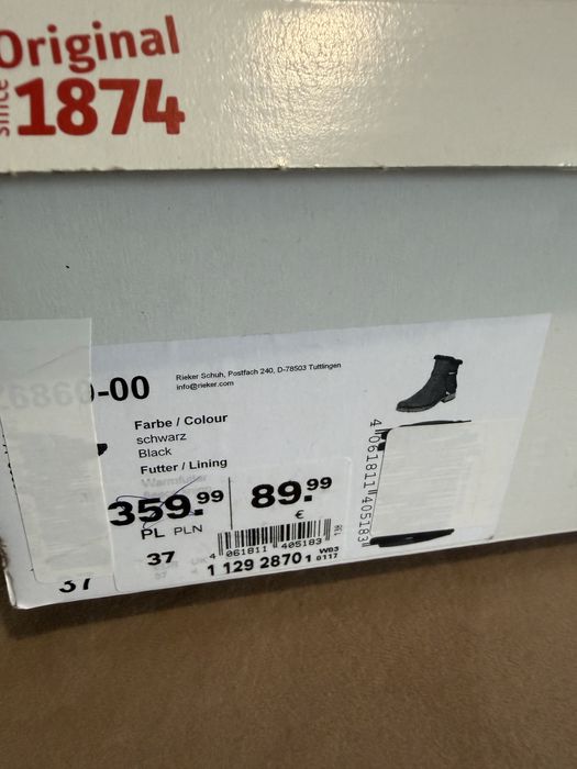 Nowe botki Rieker r. 37