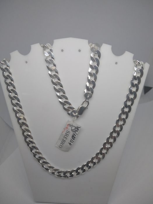 Srebrny łańcuszek splot pancerka pełna srebro 925 długość 60cm