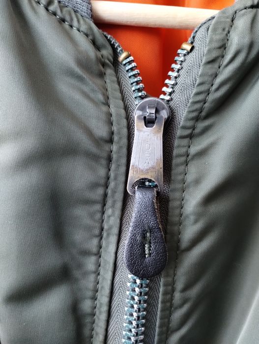 Alpha Industries MA-1 made in usa 80s Ideal zipper olive green