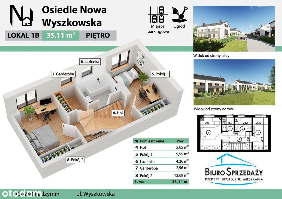 Skrajny Segment+2Mp+Ogródek 83M2