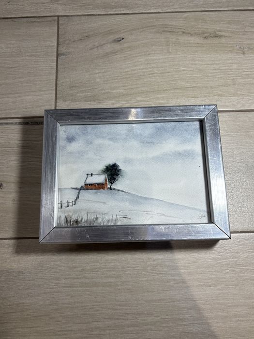 Obraz akwarelowy w ramce pejzaż