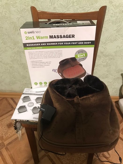 Вібромасажер для ніг з підігрівом Warm Massager 2in1