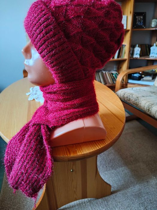 Czapka z szalem NOWA