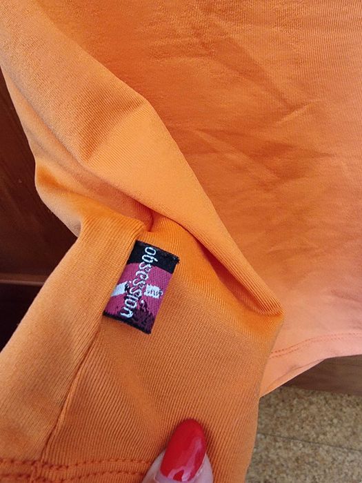 Top laranja com renda Obsession, tamanho XS