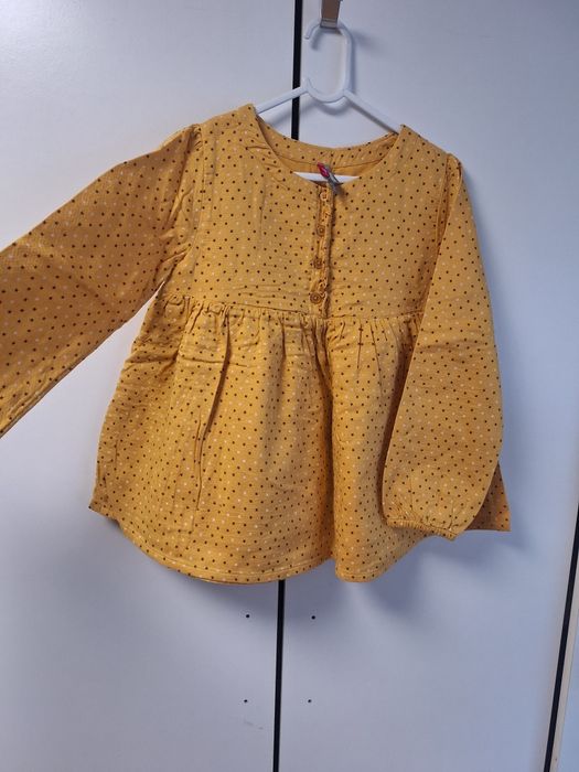 Bluzka 128 tunika dla dziewczynki na długi rękaw żółta Bluzka